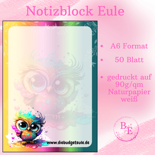 Notizblock A6 Eule
