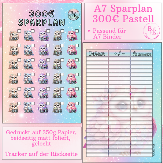 A7 300€ Sparplan Pastell