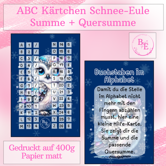 ABC Kärtchen Schneeeule